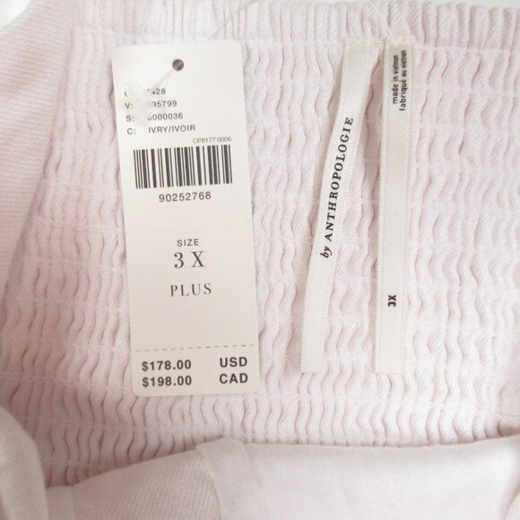 By Anthropologie Sleeveless Linen Button Wrap Midi Dress White 3X - Picture 9 of 11